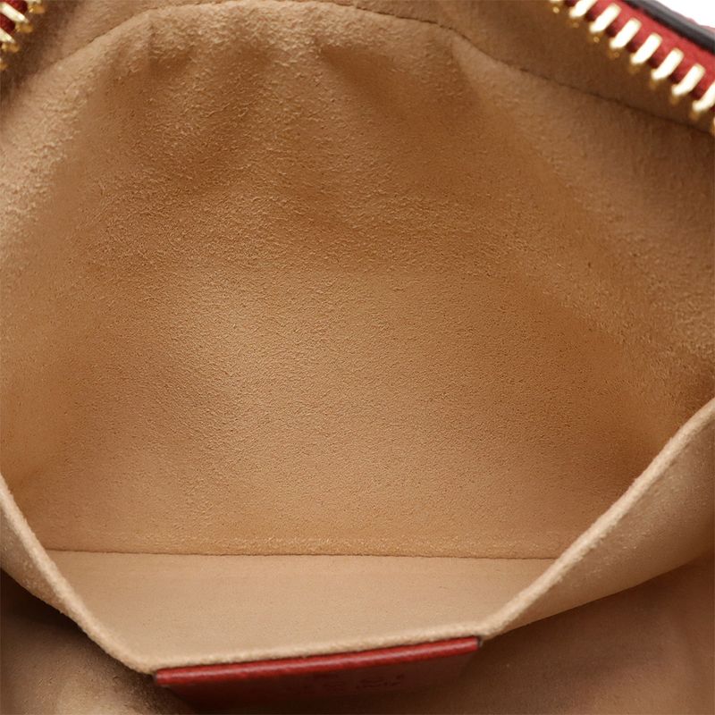 Gucci Ophidia GG Flora Sherry Line Shoulder Bag Pochette PVC Leather Red Beige