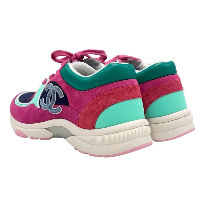 Chanel Sneakers Shoes Suede Fabric Leather Nylon Multicolor Here Mark Pile