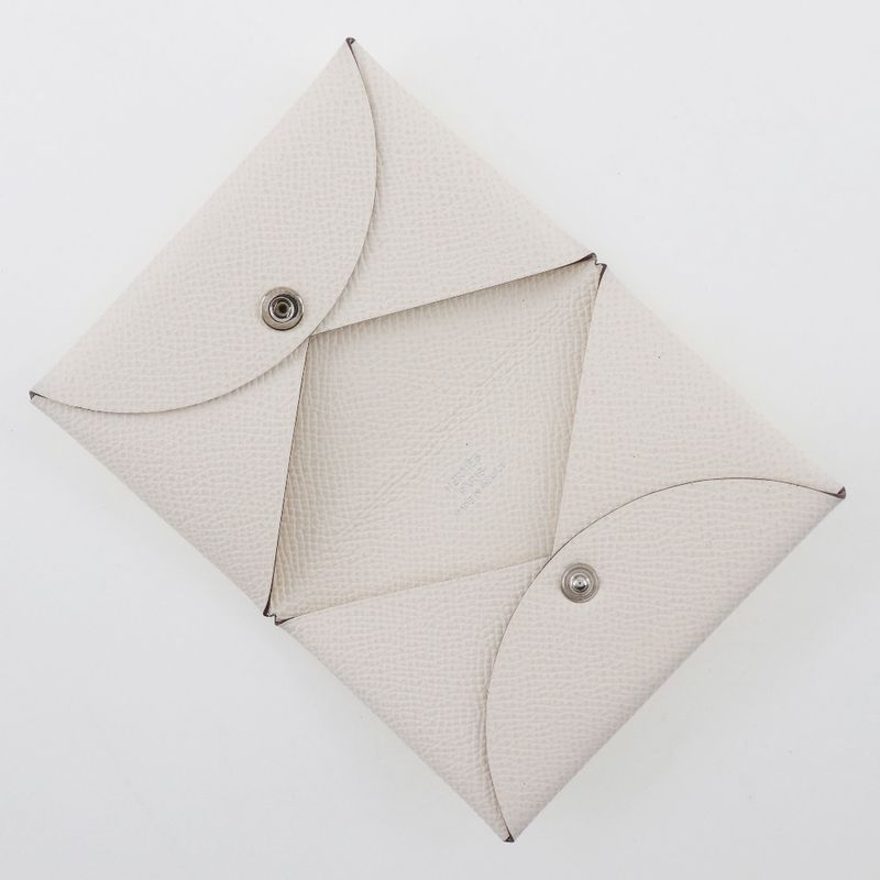 Hermes Calvi Vaux Epson Cles White Z Unisex Card Case