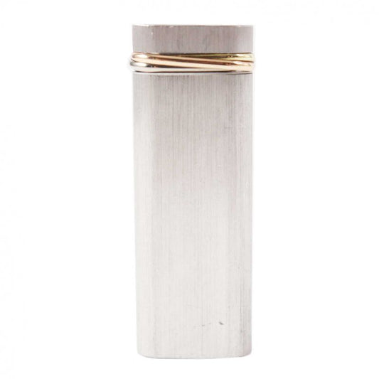 Cartier Oval Trinity New Shape Smoking Toy Gas Lighter Silver