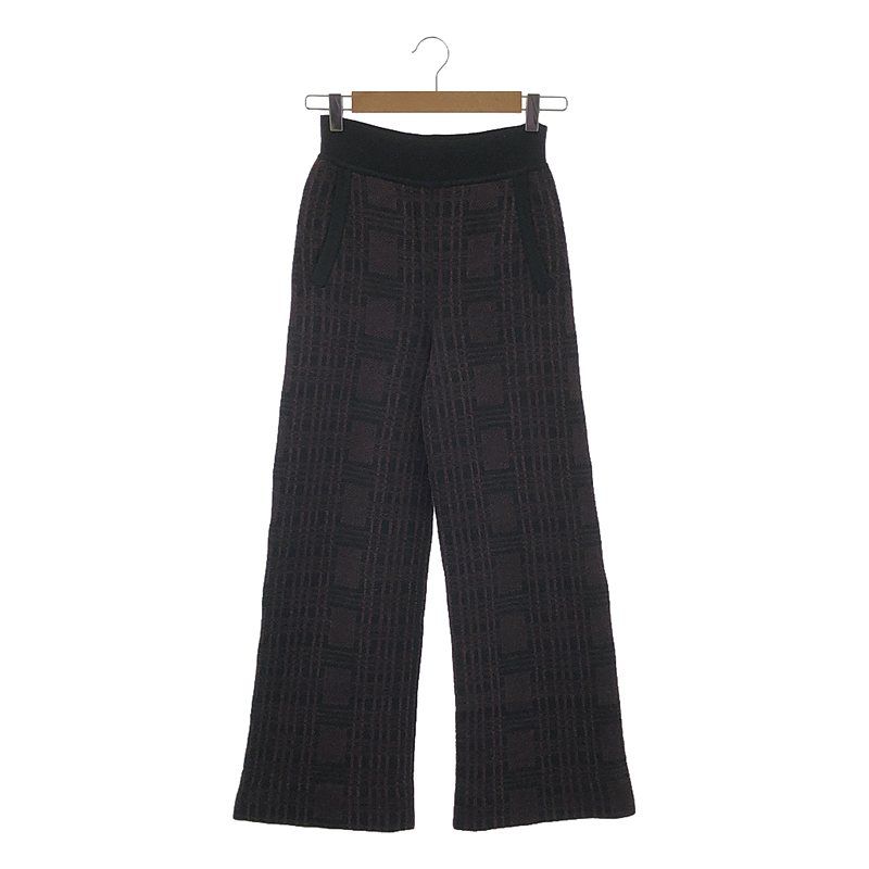 Bottega Veneta - Jacquard Knit Flared Easy Pants - Bordeaux Black - Women's