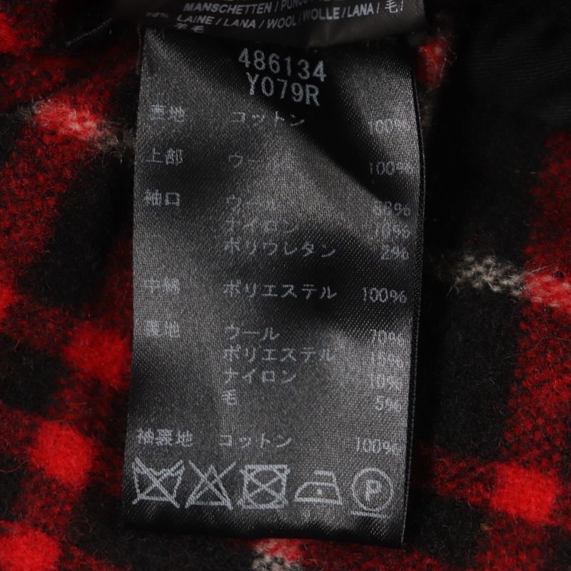  Saint Laurent Paris 486134 Checkered Lined Elbow Patch Cotton Double Zip Up