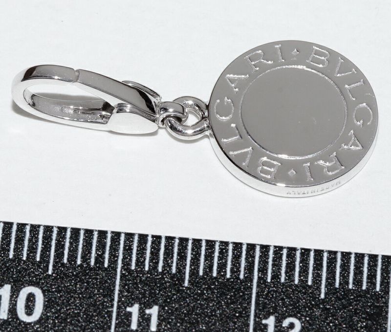 Bulgari Charm Pendant Top 18K White Gold Onyx 1P Bulgari Charm