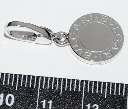 Bulgari Charm Pendant Top 18K White Gold Onyx 1P Bulgari Charm