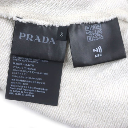Prada 23AW Ujl24b 100% Cotton Front Logo Embroidery Hoodie Pullover Hoodie