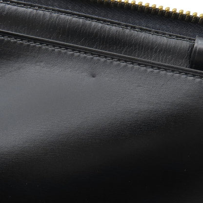 Hermes Clutch Bag Document Case Box Calf Black Gold Hardware Black Document