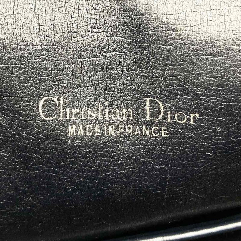 DIOR Handbag Vintage Boston Bag Navy Blue Canvas Trotter Women Men