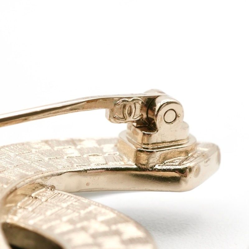 Chanel Brooch Corsage Gold Black Here Mark Bicolor