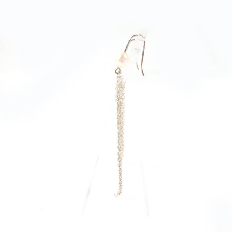 Tiffany & Co Ag925 Current Ag925 Mesh Tassel Earrings With Pearl (for Both