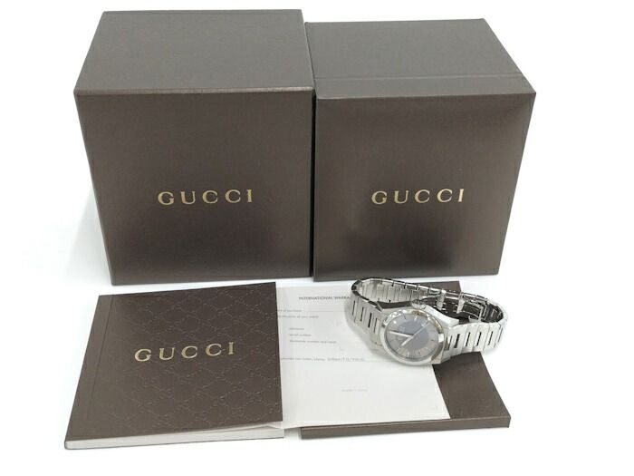 Gucci Watch Boys Size Pantheon Quartz SS Champagne Gold Dial 1154