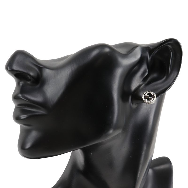 Gucci Interlocking G Metal Silver Unisex 2.9g Earrings