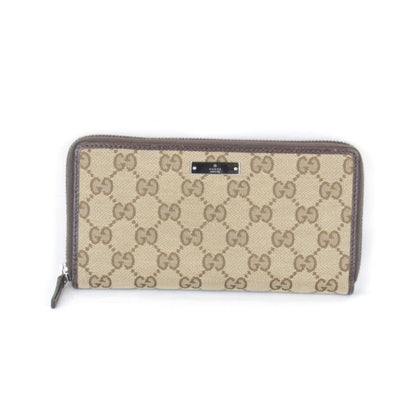 Gucci Round Zipper 307980 493075 Long Wallet In GG Canvas Brown