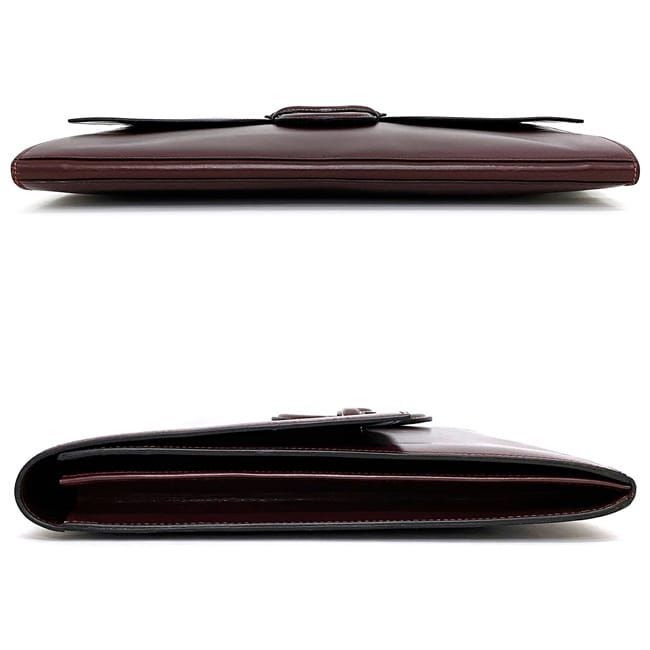 Hermes Clutch Bag Fako Bordeaux Excellent Condition Leather Box Calf