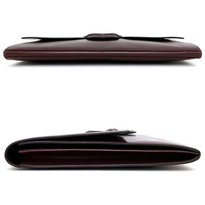 Hermes Clutch Bag Fako Bordeaux Excellent Condition Leather Box Calf