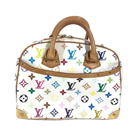 Louis Vuitton Handbag Trouville M92663 Monogram Multicolor Canvas Bronze White