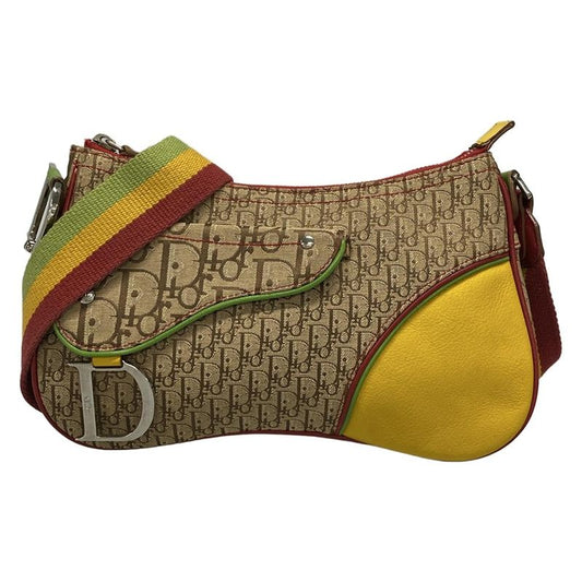 Dior/christian Dior Shoulder Bag Rasta Beige X Yellow X Multi Leather