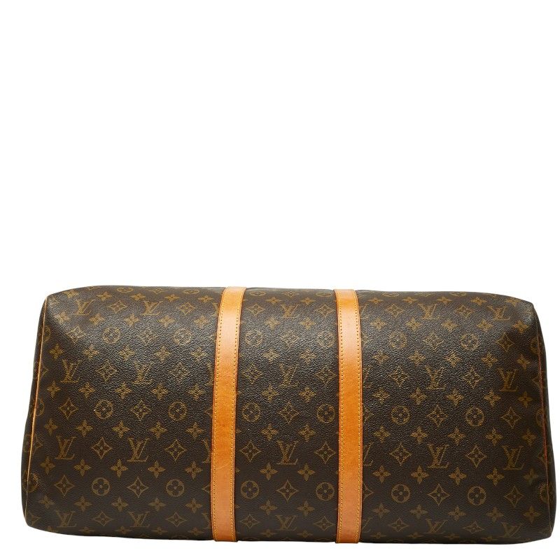 Louis Vuitton Monogram Keepall 55 Boston Bag Travel Bag M41424 Brown PVC