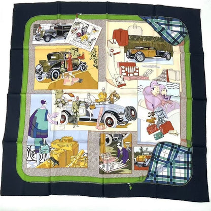 Hermes Scarf Carre 90 Automobile Comfort En Automobile Silk Scarf Multicolor