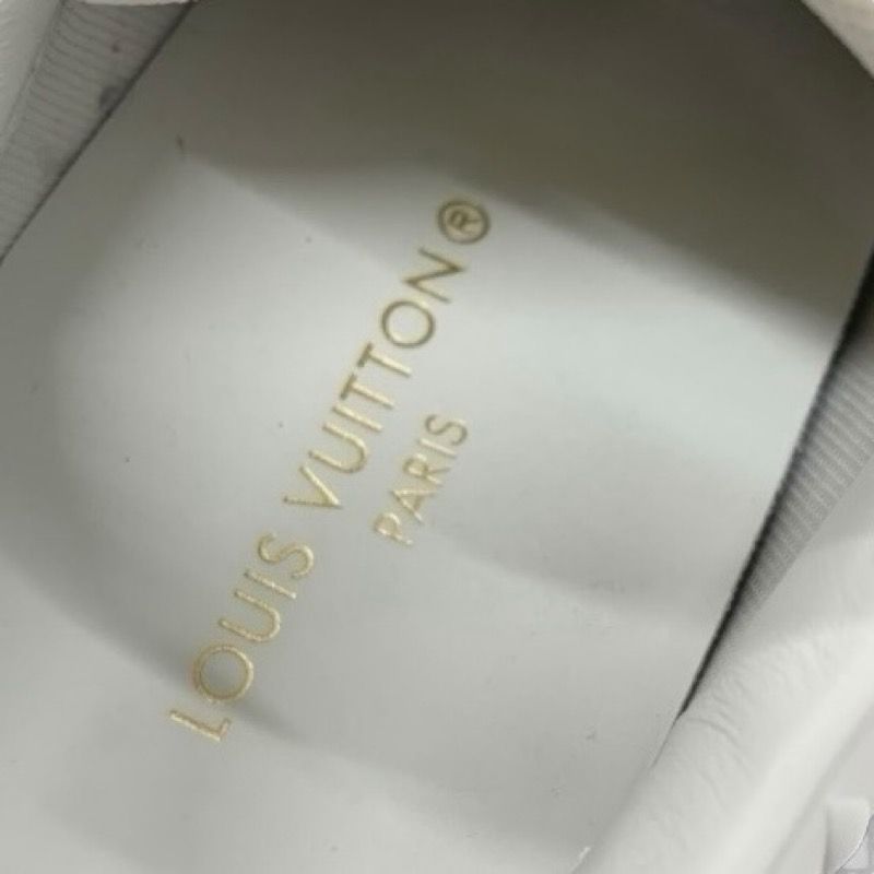 Louis Vuitton Run Away Line Monogram Sneakers Shoes Leather White Gold Brown