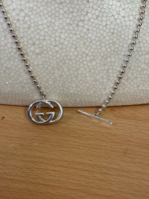 Gucci 925 Double G Ball Chain Necklace A25-2239