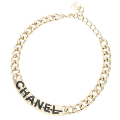 Chanel Logo Plate Chain Necklace Women