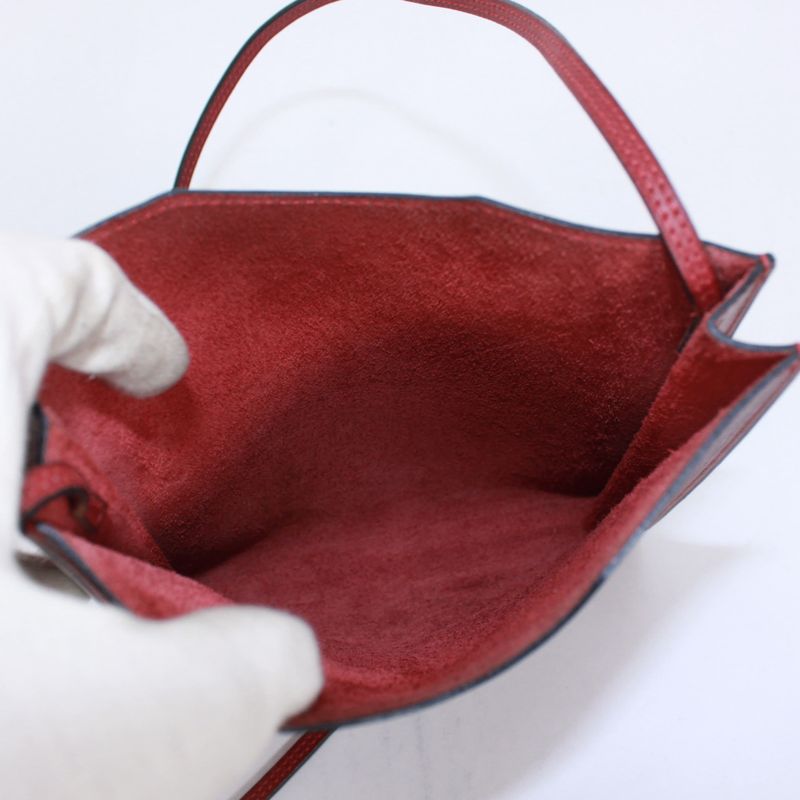Hermes Onymetou Rouge Ashe Box Calf Red Brown Shoulder Bag