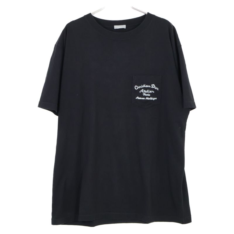DIOR 19AW Black 293j645a0677 Atelier Embroidery Short Sleeve T-shirt XXL