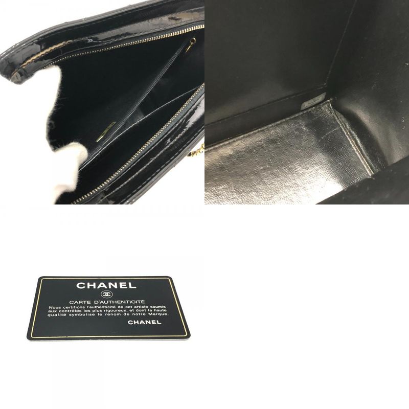 Chanel Shoulder Bag Coco Mark Enamel Black