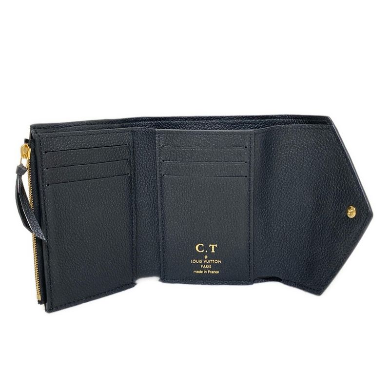 Louis Vuitton Monogram And Empreinte Portefeuille Victorine M64060 Noir Black