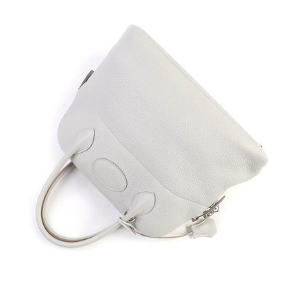 Hermes Bolide 31 Pearl Grey Taurillon Clemence Silver Hardware Handbag With