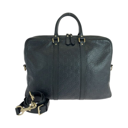 Guccissima Black Silver Hardware Leather 208463 Business Bag Shoulder Bag 2way