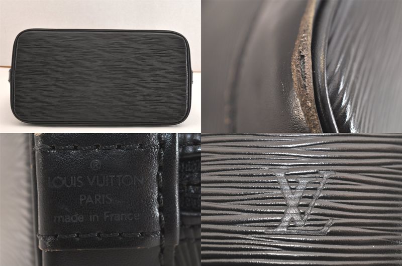 Louis Vuitton Epi Alma PM Handbag Black M40302 LV 2956n