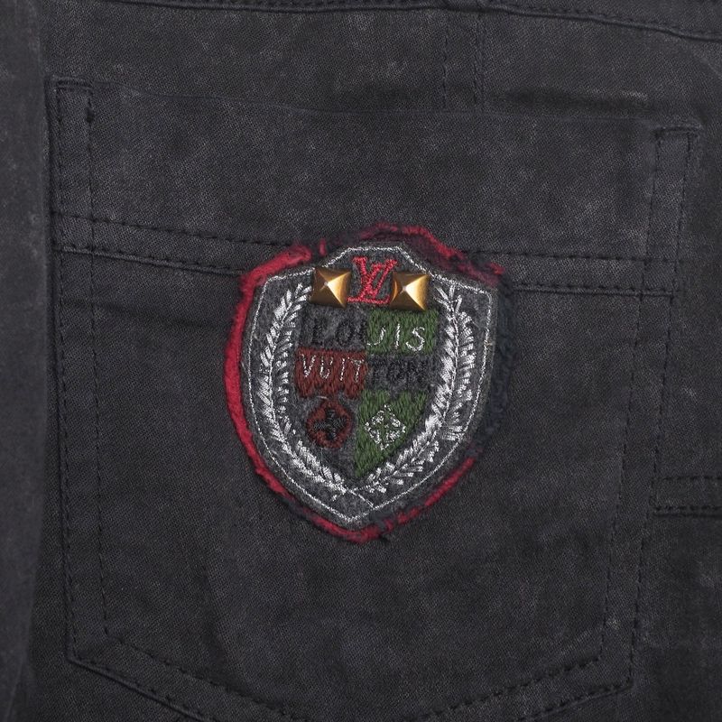 Louis Vuitton Cropped Pants Size 42 Cropped Tapered Emblem Patch Aged Finish
