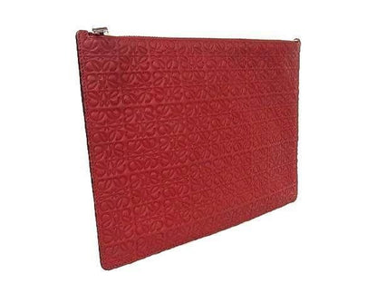 Loewe Repeat Anagram Leather Clutch Bag Second Bag Red And Blue Au5558