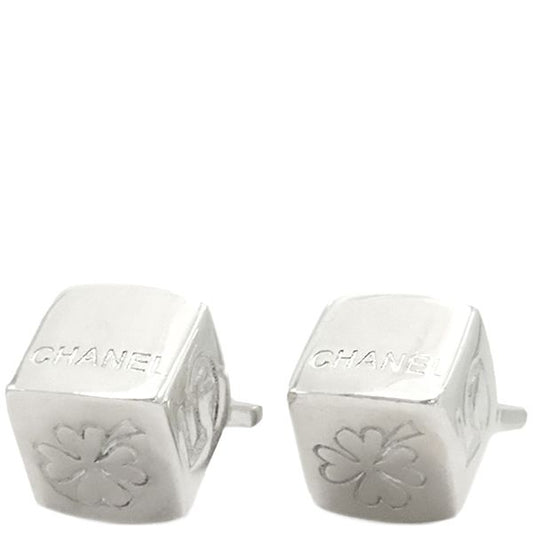 Chanel Cufflinks Clover Cube Cufflinks Silver 925 Silver Sv925 [storage Bag