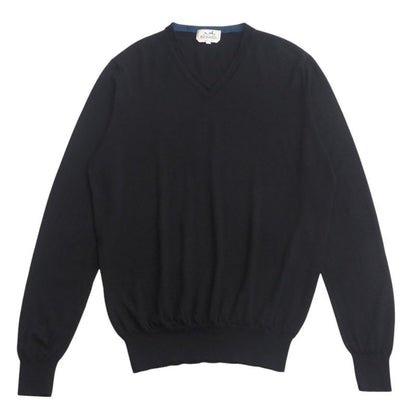 Hermes Sweater Size XL Long Sleeve Knit V-neck Light Hand [recommended] Made In