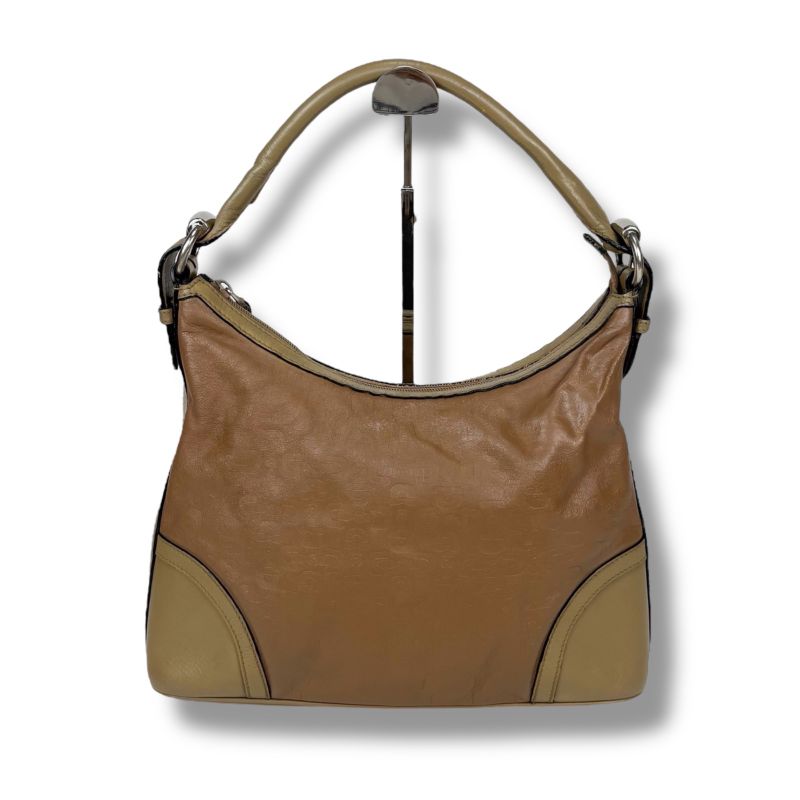 Gucci One Shoulder Bag Horsebit Pattern Brown All Leather Hobo Soho Shoulder
