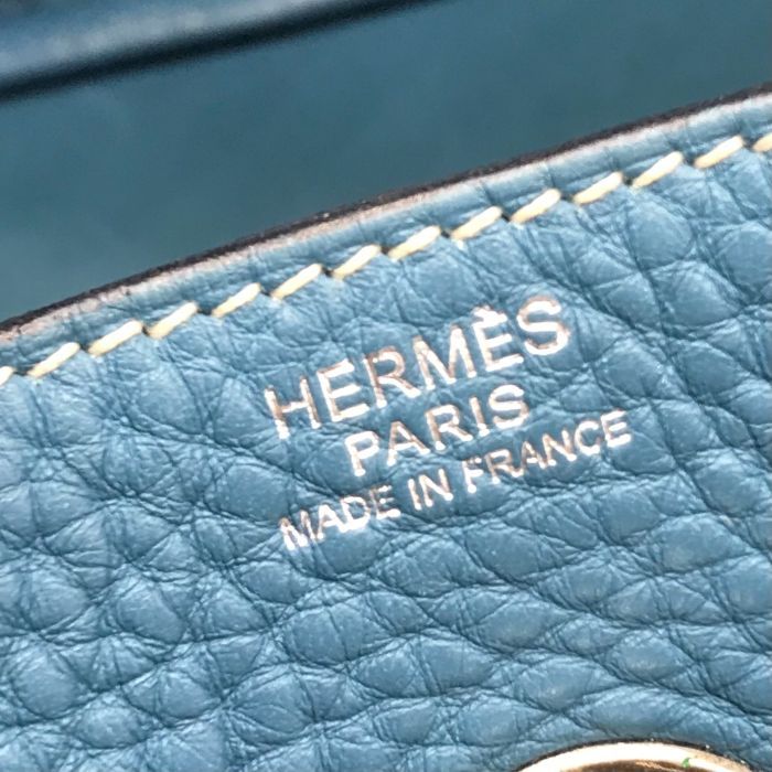 Hermes Lindy 30 2-Way Bag Taurillon Clemence Blue Jean Ladie Jeans