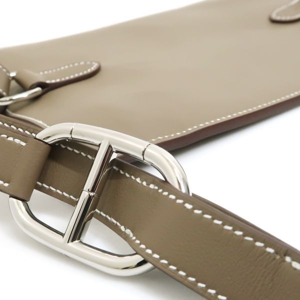 Hermes Pot Chien Plus U Engraved Etoupe Swift Shoulder Bag Body Bag Chaine