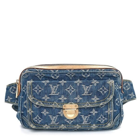 LOUIS VUITTON Monogram Denim Bum Bag Waist Bag Pouch Blue