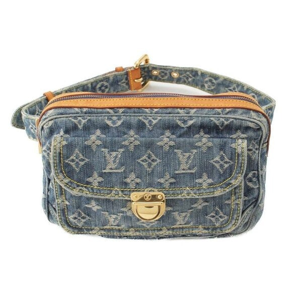 LOUIS VUITTON Monogram Denim Bum Bag Waist Bag Pouch Blue