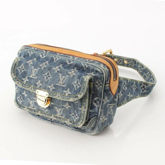 LOUIS VUITTON Monogram Denim Bum Bag Waist Bag Pouch Blue