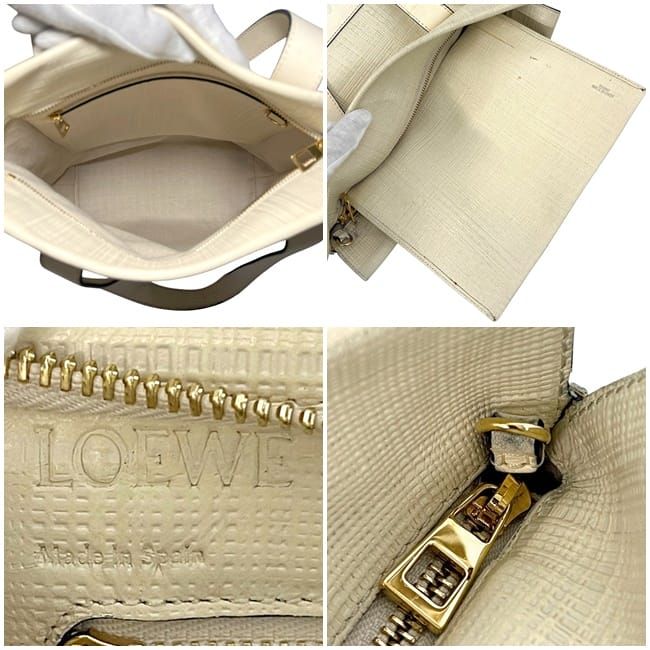 Loewe 2way Bag Shopper Bag Ivory White Linen