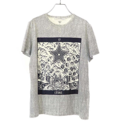 Christian Dior Fantaisie Tarot Letoile Cotton Linen Print T-Shirt 013t03wj437