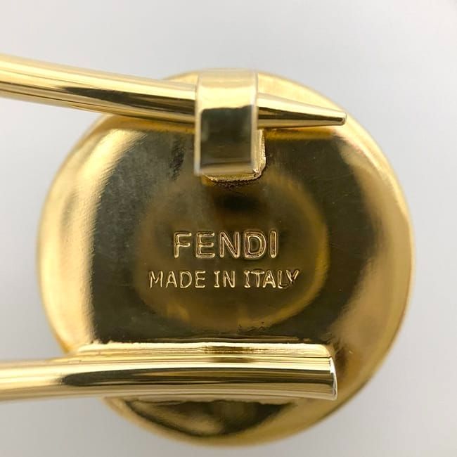 Fendi Pin Brooch Ec21581 Gold Beige Brown