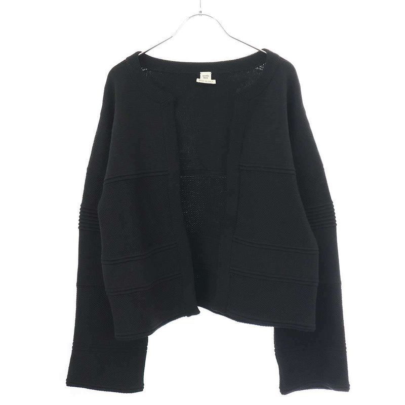 Hermes Jacquard Knit Bolero Cardigan Black 40