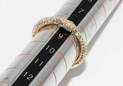 Gucci 18K Yellow Gold Pave Diamond Ouroboros Ring Width 25mm (010in) 372293