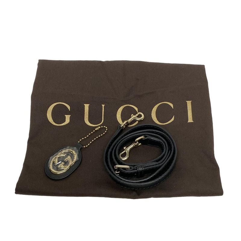 Gucci Handbag Sookie Stripe Line 247902 Black Leather