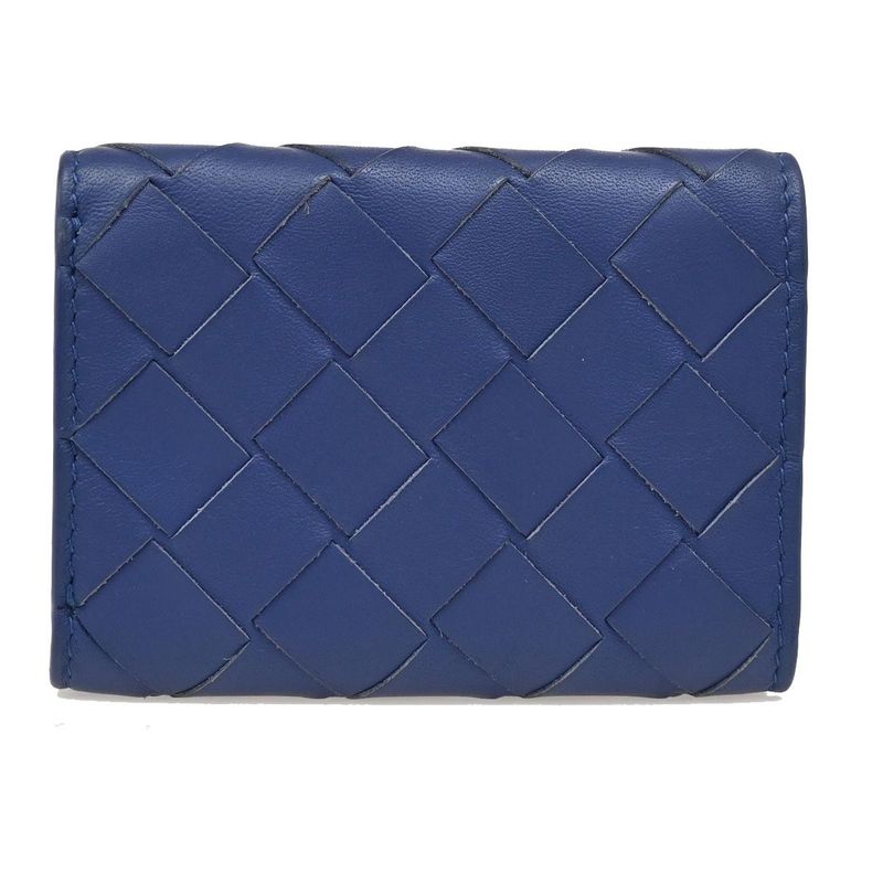 Bottega Veneta Trifold Wallet Intrecciato Blue Leather 35ka812