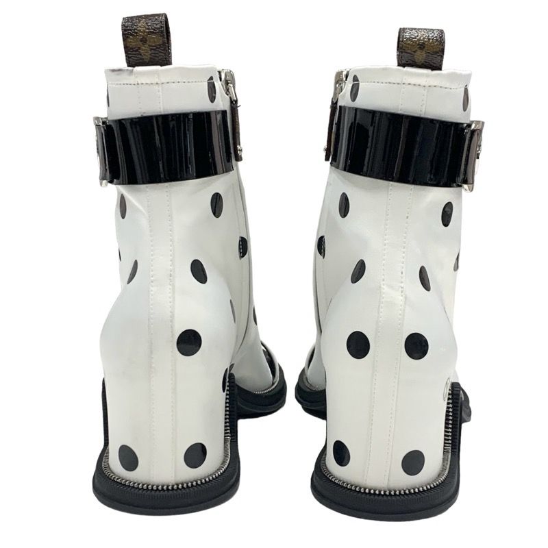 Louis Vuitton Moonlight Line Boots Short Boots Shoes Satin White Black Ankle